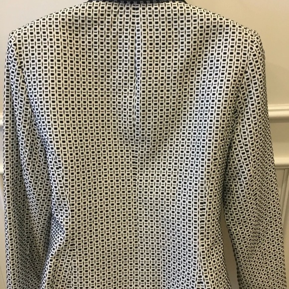White Black Checkered Blazer Jacket Size 6 - Picture 7 of 11